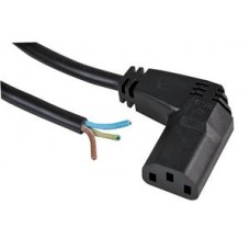3 m Black 90 Degree IEC Mains Lead with Bare Ends